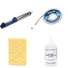 Kit Dessoldagem Sugador Alumínio + Malha + Fluxo + Esponja