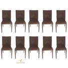 Kit dez cadeiras rattan marrom