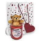 Kit Dia Das Mães Caneca Urso Sacola Brilhante Lembrancinha Cor:Amor