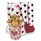 Kit Dia Das Mães Caneca Urso Sacola Brilhante Lembrancinha Cor:MinhaRainha