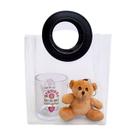 Kit Dia das Mães Presente Namorados Caneca + Sacola + Urso Cor:Gratidão + Sac.Preta