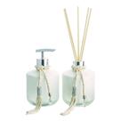 Kit Difusor Saboneteira Vidro Rubi Degrade Branco 300ml C/ Enfeite