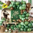 Kit Dinosaur Balloon Garland Arch, 102 unidades, verde, marrom Kit Dinosaur Balloon Garland Arch, 102 unidades, verde, marrom