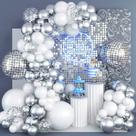 Kit Disco Ball Arch Jobkoo com espelho prateado metálico 4D de 56 cm