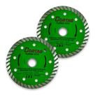 Kit Disco de Corte Diamantado Turbo Eco Cortag 110mm 2mm Corte Seco Porcelanato Construção Civil Pedreiros Verde Profissional 60598