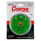 Kit Disco de Corte Diamantado Turbo Eco Cortag 110mm 2mm Corte Seco Porcelanato Verde