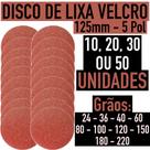 Kit Disco de Lixa c/ tiras autocolantes 125mm - Escolha o Grão e Quantidade Kit Disco de Lixa c/ tiras autocolantes 125mm - Escolha o Grão e Quantidade