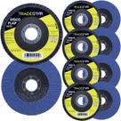 Kit Disco de Lixa Flap Reto 4.1/2 Grão 50 Lixadeira 10 UN Kit Disco de Lixa Flap Reto 4.1/2 Grão 50 Lixadeira 10 UN
