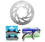 Kit Disco e Pastilhas e Lonas de Freio Dianteiro Fazer 250 2005-2015 Cobreq