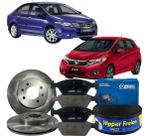 Kit Disco Freio Dianteiro Pastilha Honda City 2009 Á 2014