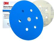 Kit Disco Hookit Lixamento A Seco Abrasivo 3M Blue 321U Grão 400 7 Furos 50 Unidades Kit Disco Hookit Lixamento A Seco Abrasivo 3M Blue 321U Grão 400 7 Furos 50 Unidades