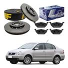 Kit Disco Pastilha Freio Dianteiro Polo Sedan 1.6 2002 A 2006