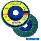 Kit Discos de Lixa Flap 4.1/2 POL Grão 80 com 10 Unidades NORTON Kit Discos de Lixa Flap 4.1/2 POL Grão 80 com 10 Unidades NORTON