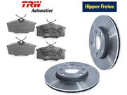 Kit discos + pastilhas de freio ventilado kadett 96 98 varga