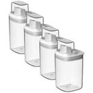 Kit Dispenser 4 Unidades Pote Hermético Transparente 1L Kit Dispenser 4 Unidades Pote Hermético Transparente 1L