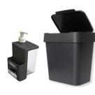 Kit Dispenser 500ML e Lixeira P/ Cozinha Multiuso 2,5 Litros