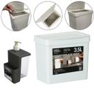 Kit Dispenser 500ML e Lixeira P/ Pia de Cozinha Fly 3,5 Lts