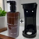 Kit Dispenser Condicionador Luxo 500ml Melão e Jasmim com Suporte Preto Realgems