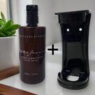 Kit Dispenser Loção Hidratante Luxo 500ml Melão e Jasmim com Suporte Preto Realgems
