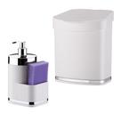 Kit Dispenser Para Detergente Líquido Lixeira 2,5 Litros Pia Cozinha - Future