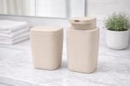 Kit Dispenser + Porta Algodão Porta Sabonete Liquido e Porta Escova Kit Lavabo