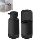 Kit Dispenser Porta Sabonete Líquido Suporte Escova Dente Creme Dental Banheiro Preto Dual - CDB 900 Ou