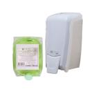 Kit Dispenser Saboneteira Refil Espuma Branco/Cristal + Sabonete Liquido Espuma 800ml Elisa Plus