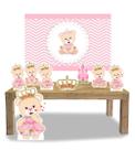 Kit Display de chão totens Ursinha Princesa 8 Pçs + Painel 150x100m