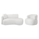 Kit Divã Recamier 150cm e Poltrona Luxo Suíça Lado Direito Bouclé
