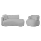 Kit Divã Recamier 150cm e Poltrona Luxo Suíça Lado Direito Linho