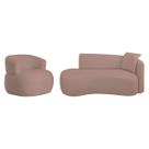 Kit Divã Recamier 150cm e Poltrona Luxo Suíça Lado Esquerdo Linho