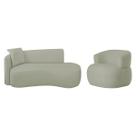 Kit Divã Recamier 180cm e Poltrona Luxo Suíça Lado Direito Bouclé