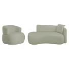 Kit Divã Recamier 180cm e Poltrona Luxo Suíça Lado Esquerdo Bouclé