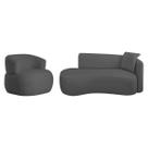 Kit Divã Recamier 180cm e Poltrona Luxo Suíça Lado Esquerdo Linho