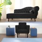 Kit Diva Recamier Diana 130cm Lado Esquerdo e 01 Poltrona Classic Suede - Amarena Móveis