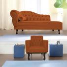 Kit Diva Recamier Juliana 185cm Lado Direito e 01 Poltrona Classic Suede Terracota - Amarena Móveis