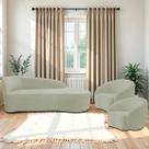 Kit Divã Recamier Orgânico França 140cm Lado Direito e 2 Poltronas Amore Bouclé