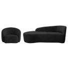 Kit Divã Recamier Orgânico França 140cm Lado Esquerdo e Poltrona Amore Linho