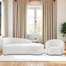 Kit Divã Recamier Orgânico França 160cm Lado Direito e Poltrona Amore Bouclé