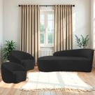 Kit Divã Recamier Orgânico França 160cm Lado Esquerdo e 2 Poltronas Amore Bouclé