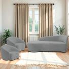 Kit Divã Recamier Orgânico França 160cm Lado Esquerdo e 2 Poltronas Amore Bouclé