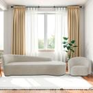 Kit Divã Recamier Orgânico França 180cm Lado Direito e Poltrona Amore Linho