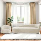 Kit Divã Recamier Orgânico França 180cm Lado Esquerdo e Poltrona Amore Bouclé