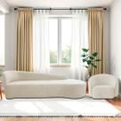 Kit Divã Recamier Orgânico França 200cm Lado Direito e Poltrona Amore Bouclé