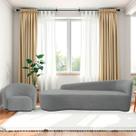 Kit Divã Recamier Orgânico França 200cm Lado Esquerdo e Poltrona Amore Bouclé