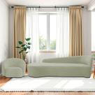 Kit Divã Recamier Orgânico França 220cm Lado Esquerdo e Poltrona Amore Bouclé