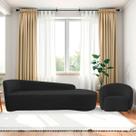 Kit Divã Recamier Orgânico França 250cm Lado Direito e Poltrona Amore Bouclé