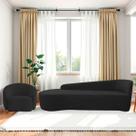 Kit Divã Recamier Orgânico França 250cm Lado Esquerdo e Poltrona Amore Bouclé
