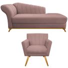 Kit Diva Recamier Vanessa 160cm Lado Direito e 01 Poltrona Laura Linho
