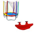 Kit Diversão Infantil Cama Elástica 1,40m Gangorra Jacaré